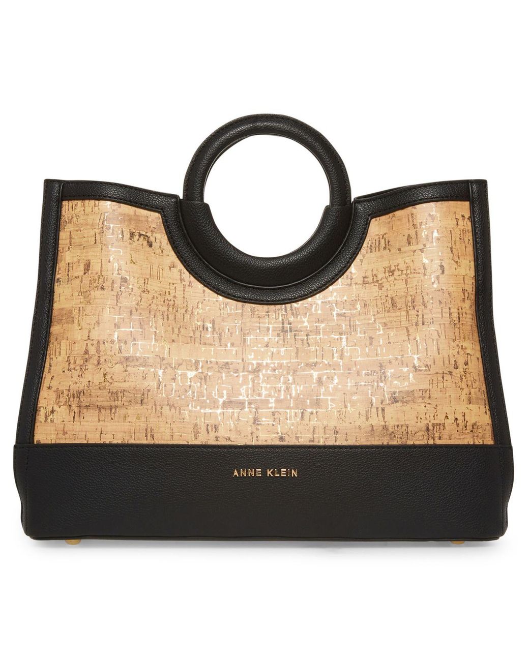 Anne Klein Cork Rounded Top Handle Satchel in Black Lyst