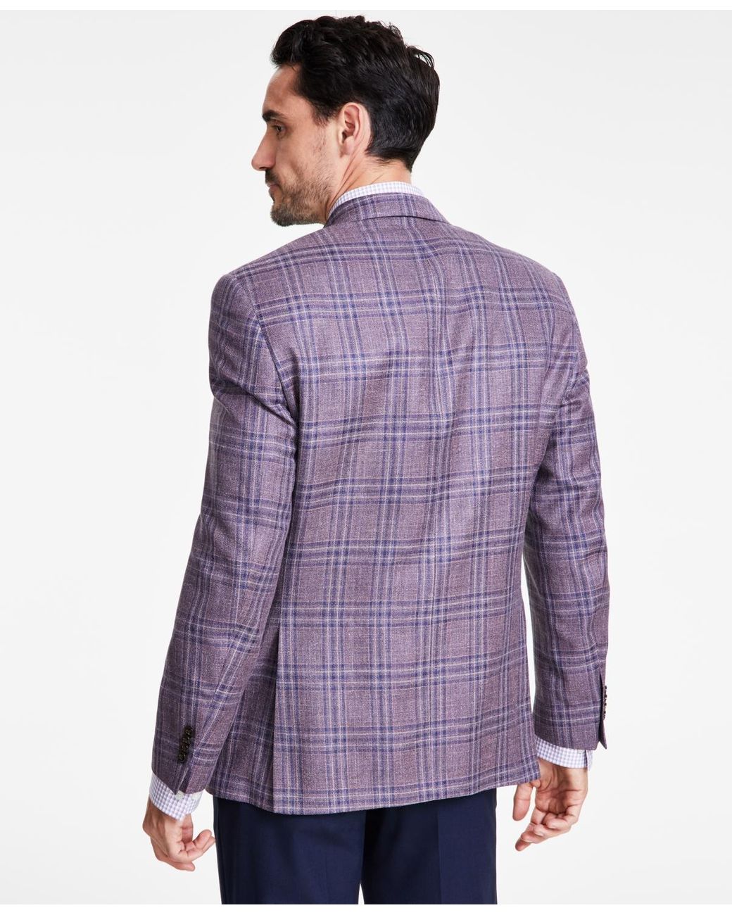 Michael Kors Classic fit Wool Blend Sport Coats in Purple for Men Lyst