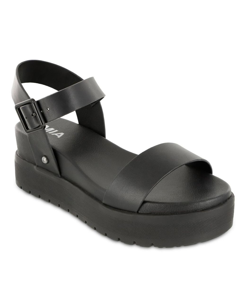 MIA Black Kayci Platform Round Toe Sandals