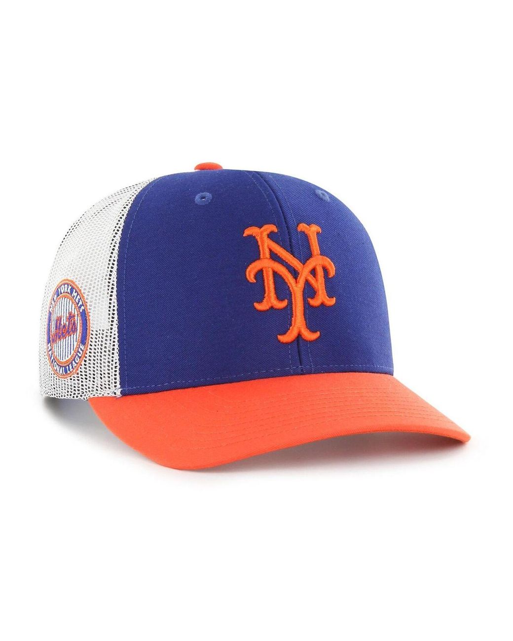 47 Brand Royal Orange New York Mets Sidenote Trucker Snapback Hat