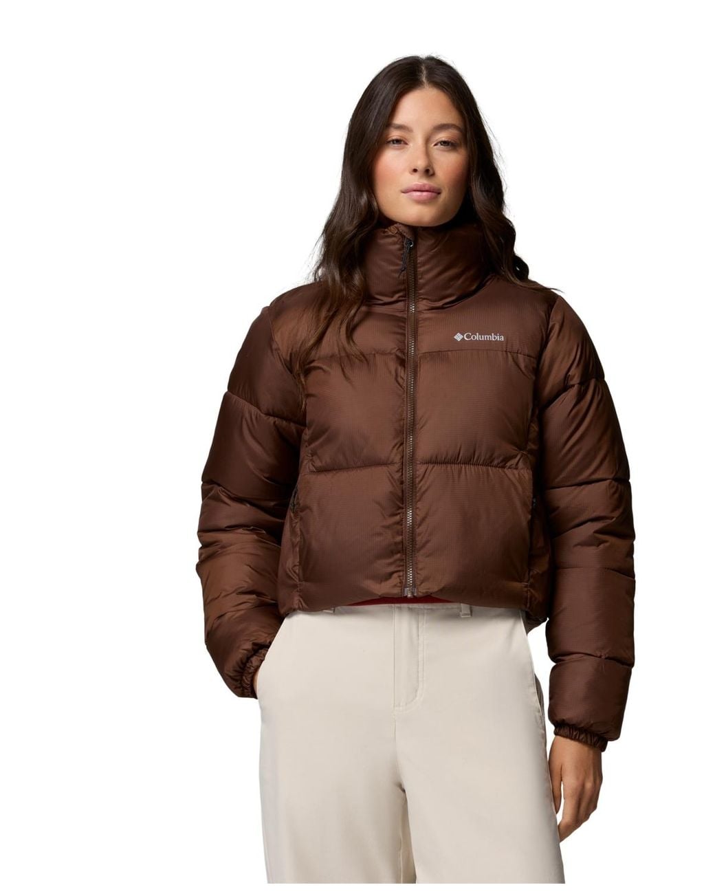 Columbia Brown Puffect Cropped Jacket