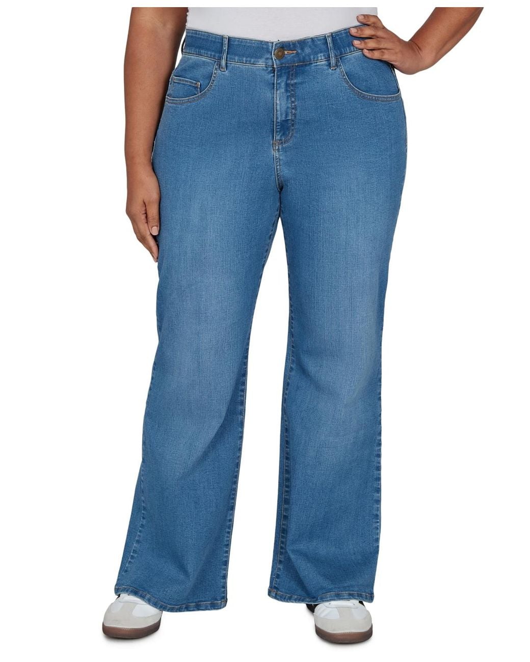 Ruby Rd Blue Plus Size Flare Mid-rise Jeans