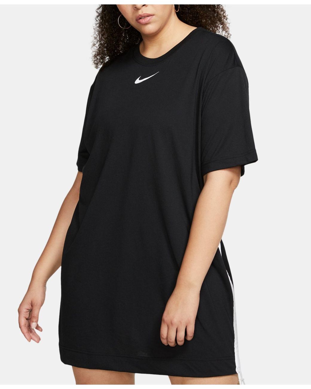 Nike Plus Size Logo T-shirt Dress in Black | Lyst