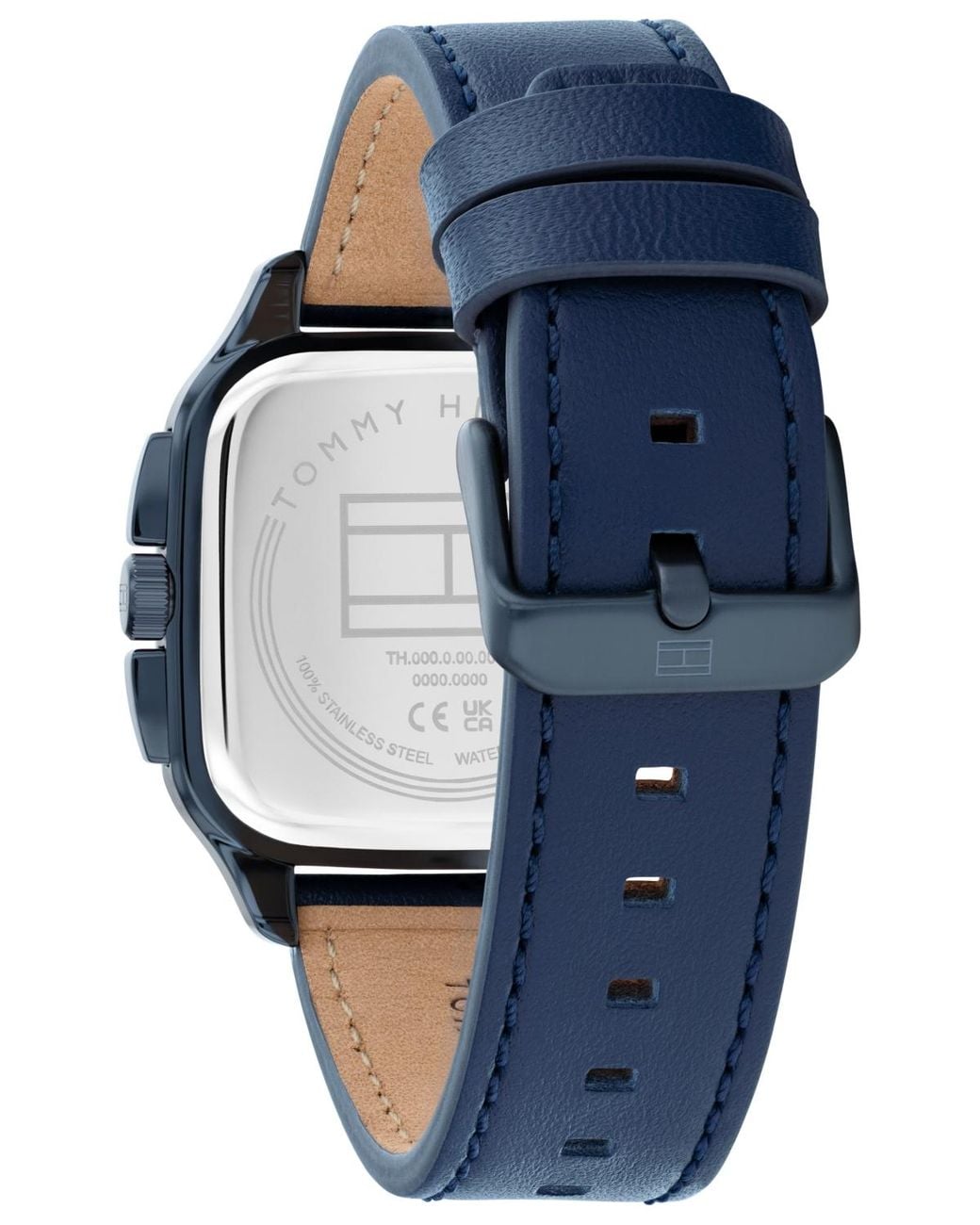 Tommy Hilfiger Multifunction Blue Leather Strap Watch