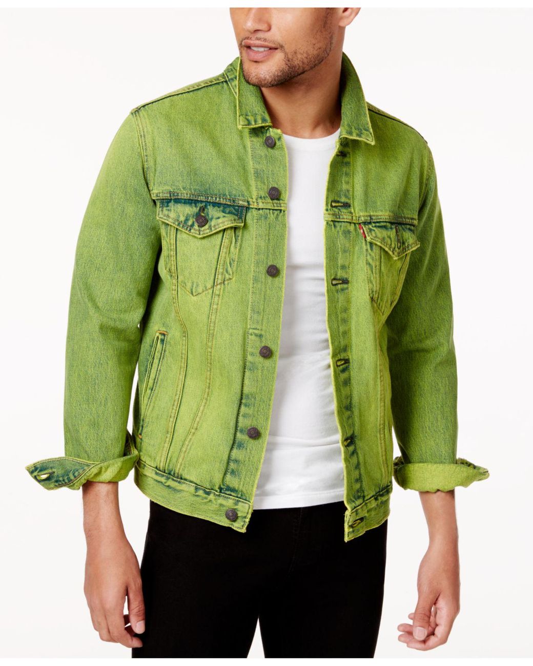 Levi's Denim Trucker Jacket Green S for Men | Lyst