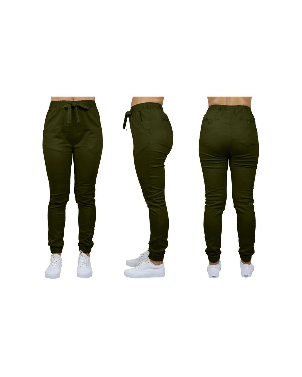 Galaxy By Harvic Green Basic Stretch Twill joggers