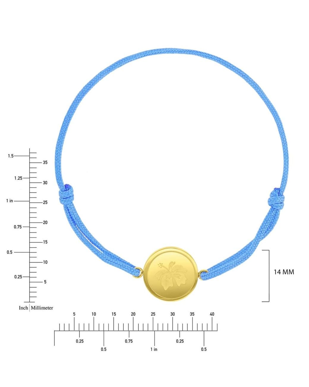 Roxy Blue Waterproof Hibiscus Adjustable Bracelet