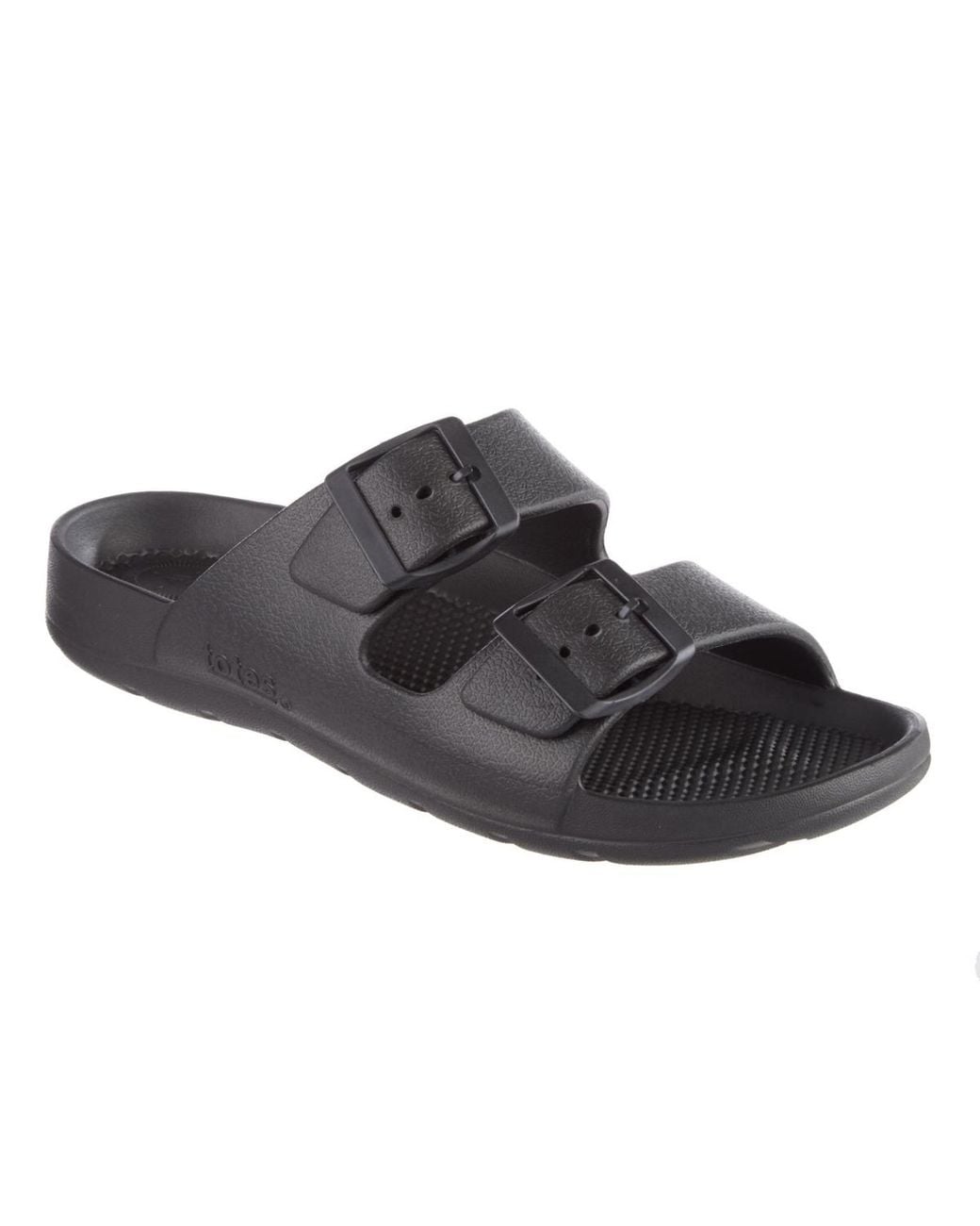 Totes Black Double Buckle Adjustable Slide