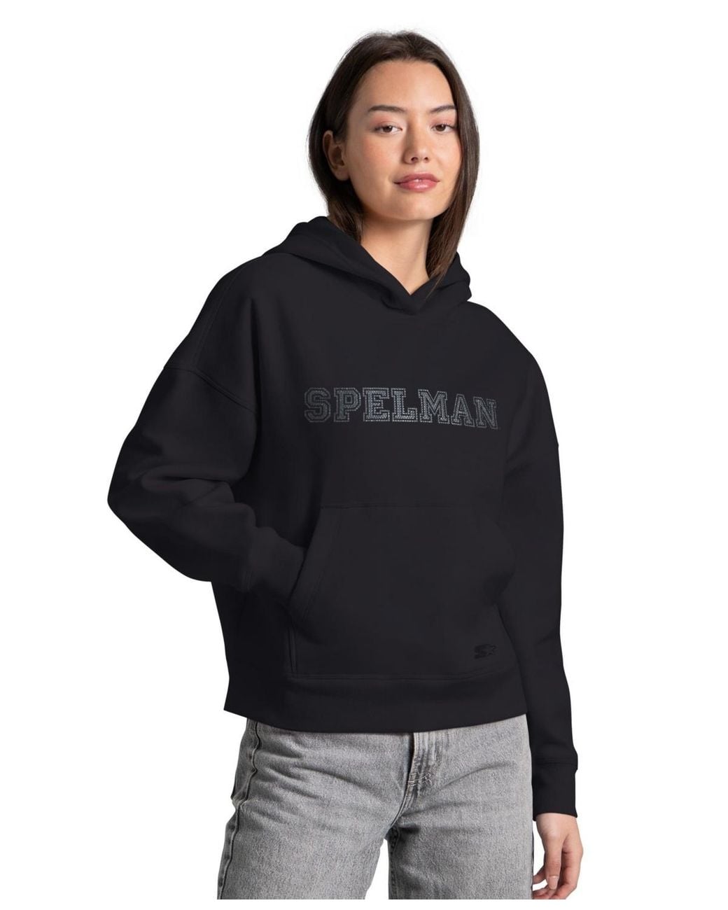 Starter Spelman College Jaguars Relaxed Rhinestone Hoodie in Black | Lyst