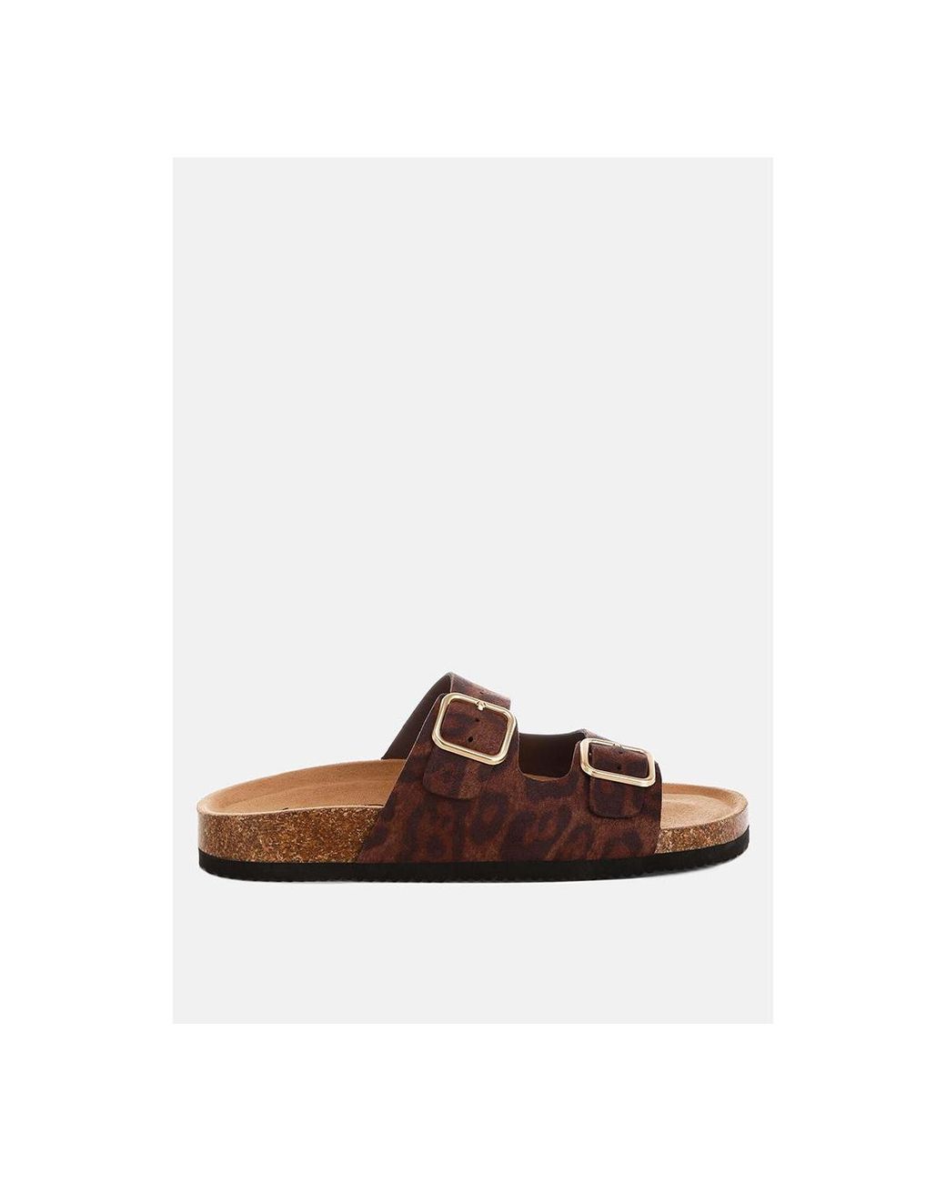 London Rag Slides LONDON RAG Gloriosa The Double Strap Slide Sandals in Brown | Lyst