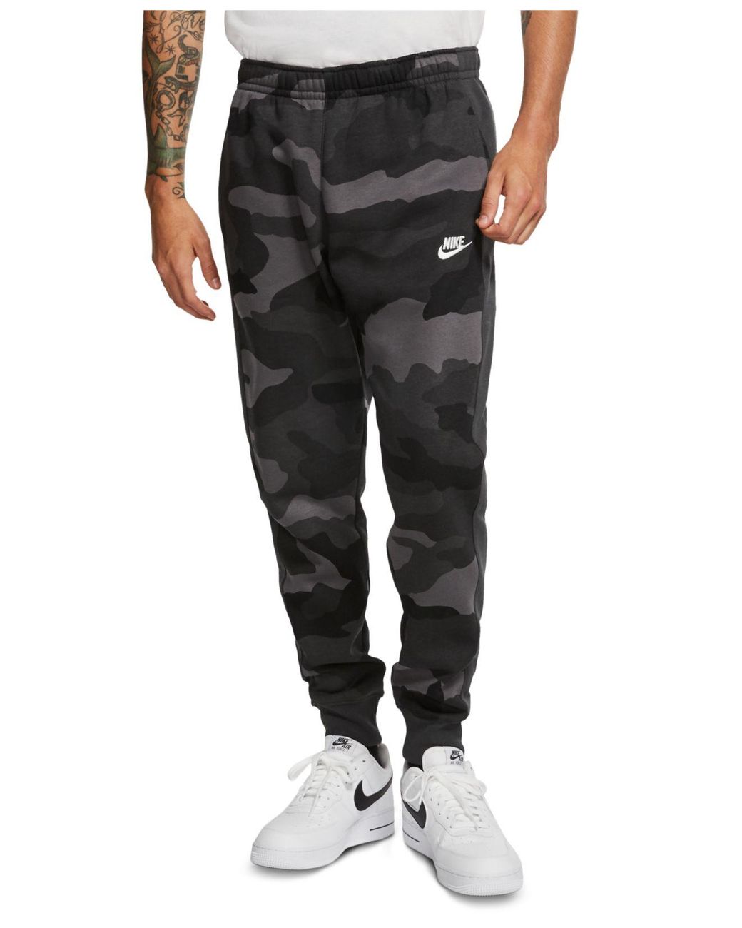 Nike Sportswear Club Fleece Camo Joggers in Gray for Men | Lyst