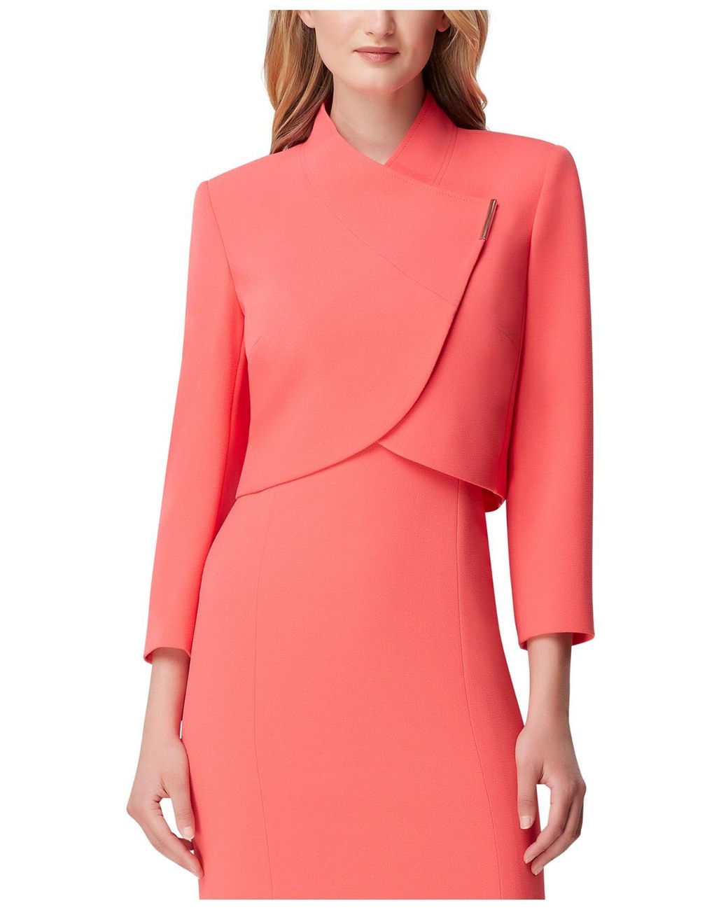Tahari Cropped jacket Dress Suit in Pink Lyst