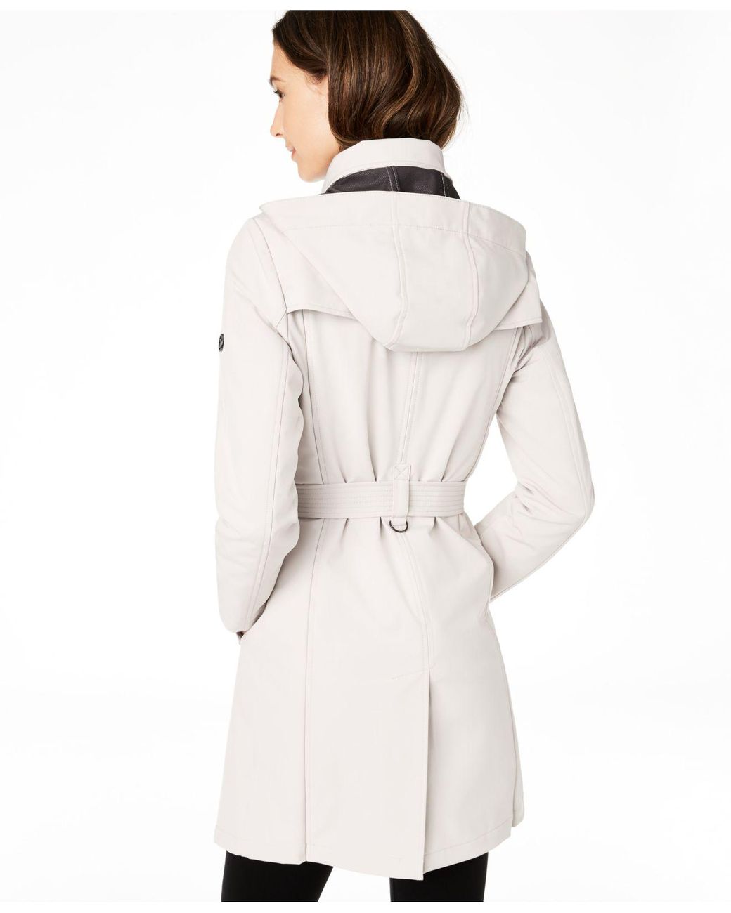 calvin klein petite double breasted belted trench coat