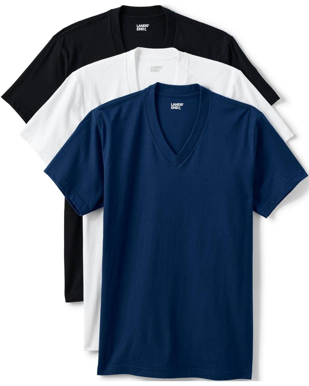 Lands' End Blue V-neck Undershirt 3 Pack for men