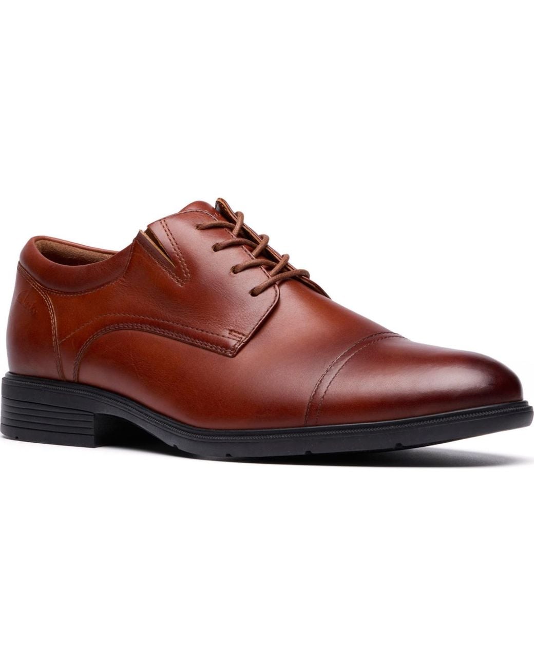 Clarks Brown Steadwell Cap Oxford for men