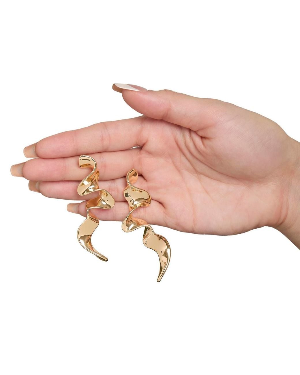 BCBGMAXAZRIA Metallic Wavy Statement Drop Earrings