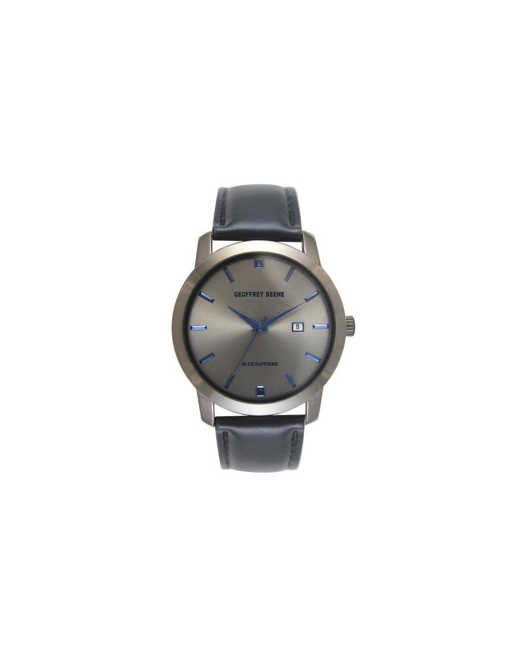 Geoffrey Beene Genuine Blue Sapphire Gunmetal Tone Strap Watch in Black for Men Lyst