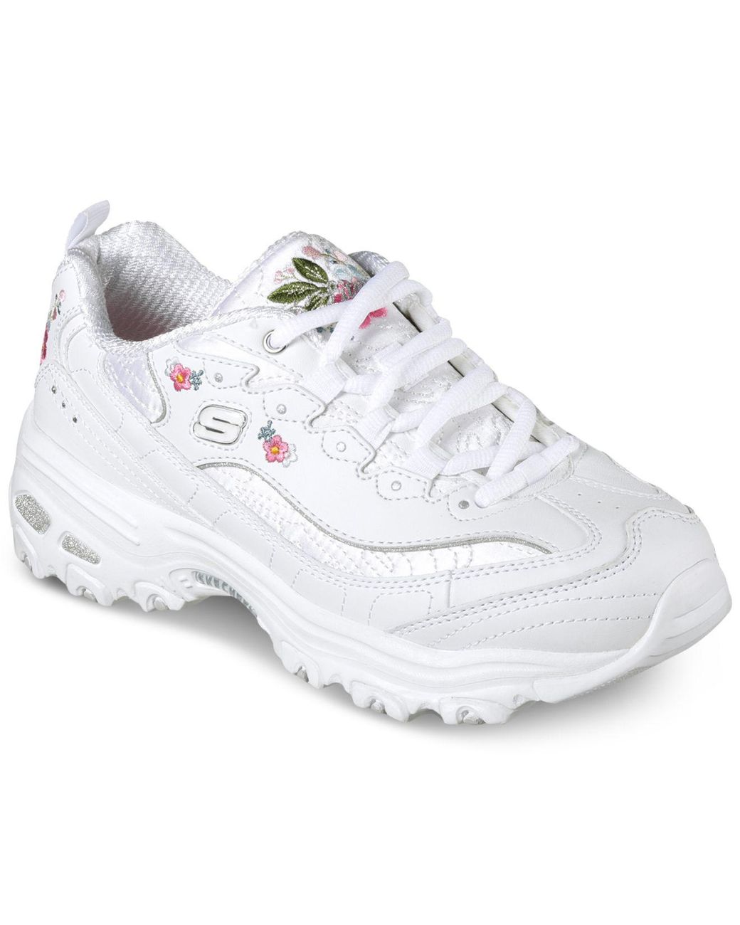 Skechers Bright Blossoms Sneaker in White |