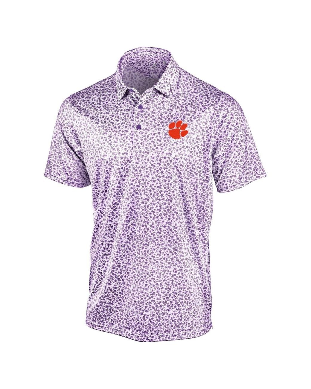 Antigua Clemson Tigers Flourish Polo Shirt in Purple for Men | Lyst