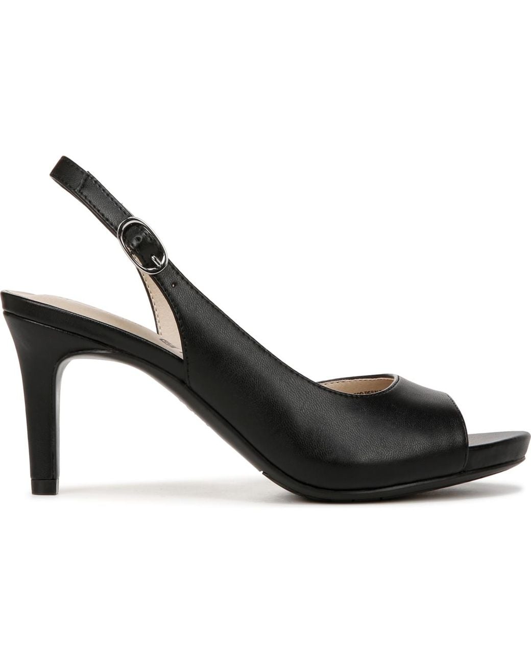 LifeStride Black Teller 2 Slingback Peep Toe Pumps