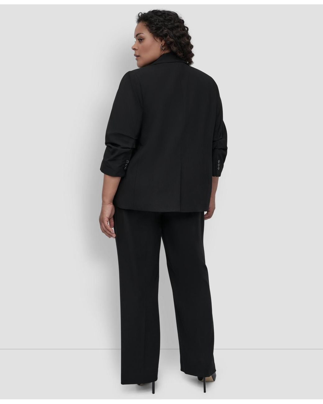 DKNY Black Plus Size 3/4-sleeve Madison Jacket