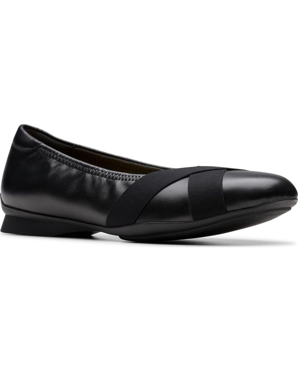 Clarks Black Jazmynn Gem Round Toe Flats