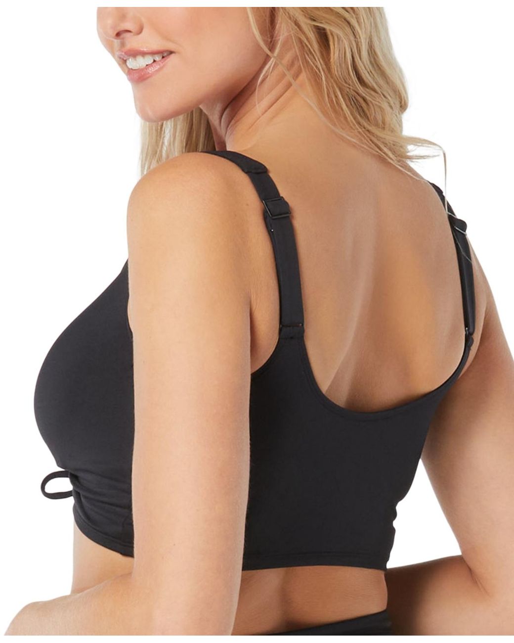 Coco Reef Black Elevate Bra-sized Shirred Bikini Top