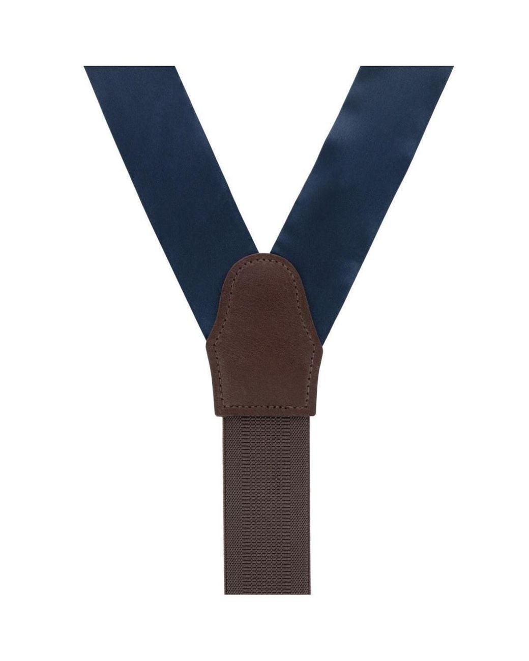 Trafalgar Blue Dutton Solid Colored Silk Button End Suspenders for men