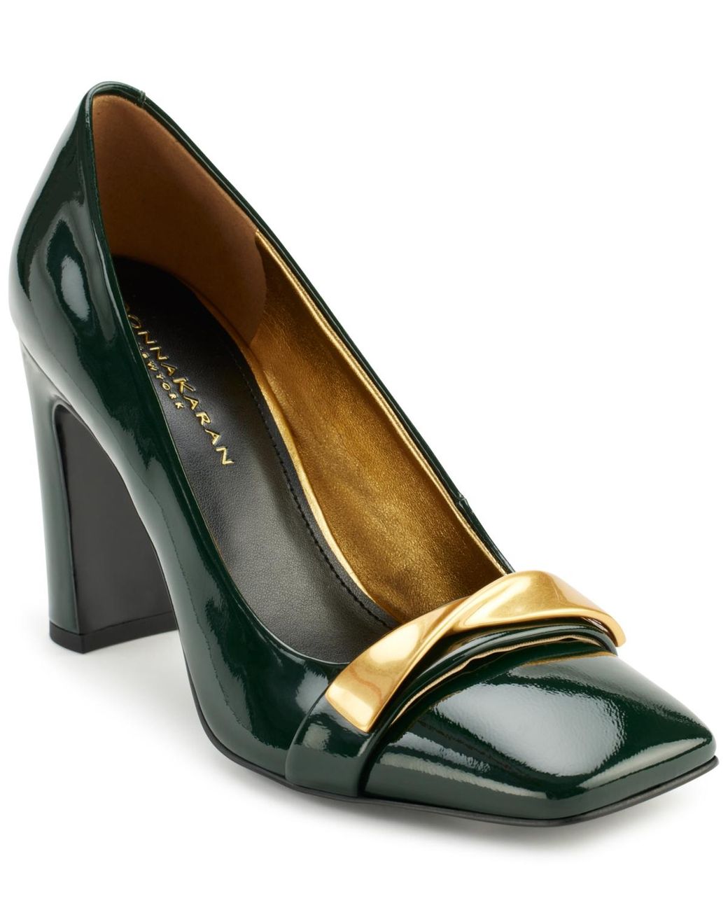 Donna Karan Sabina Square Toe Pumps in Green | Lyst Donna Karan Sabina Square Toe Pumps in Green | Lyst