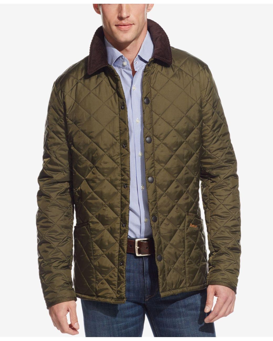 Barbour Corduroy Heritage Liddesdale Quilted Jacket in Olive (Green ...