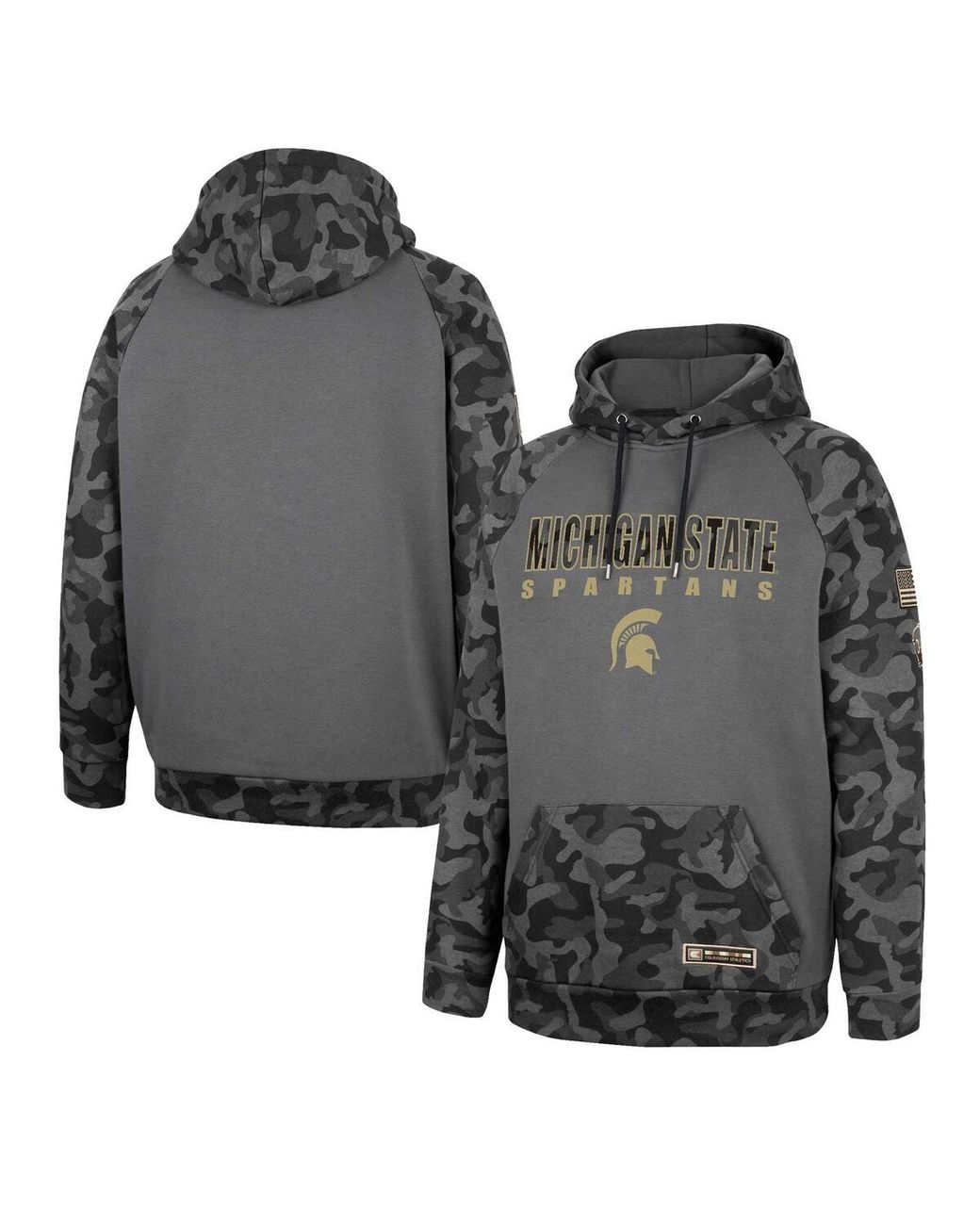 Oht Raglan Gray Colosseum Athletics Michigan State Spartans Oht Military-inspired ...