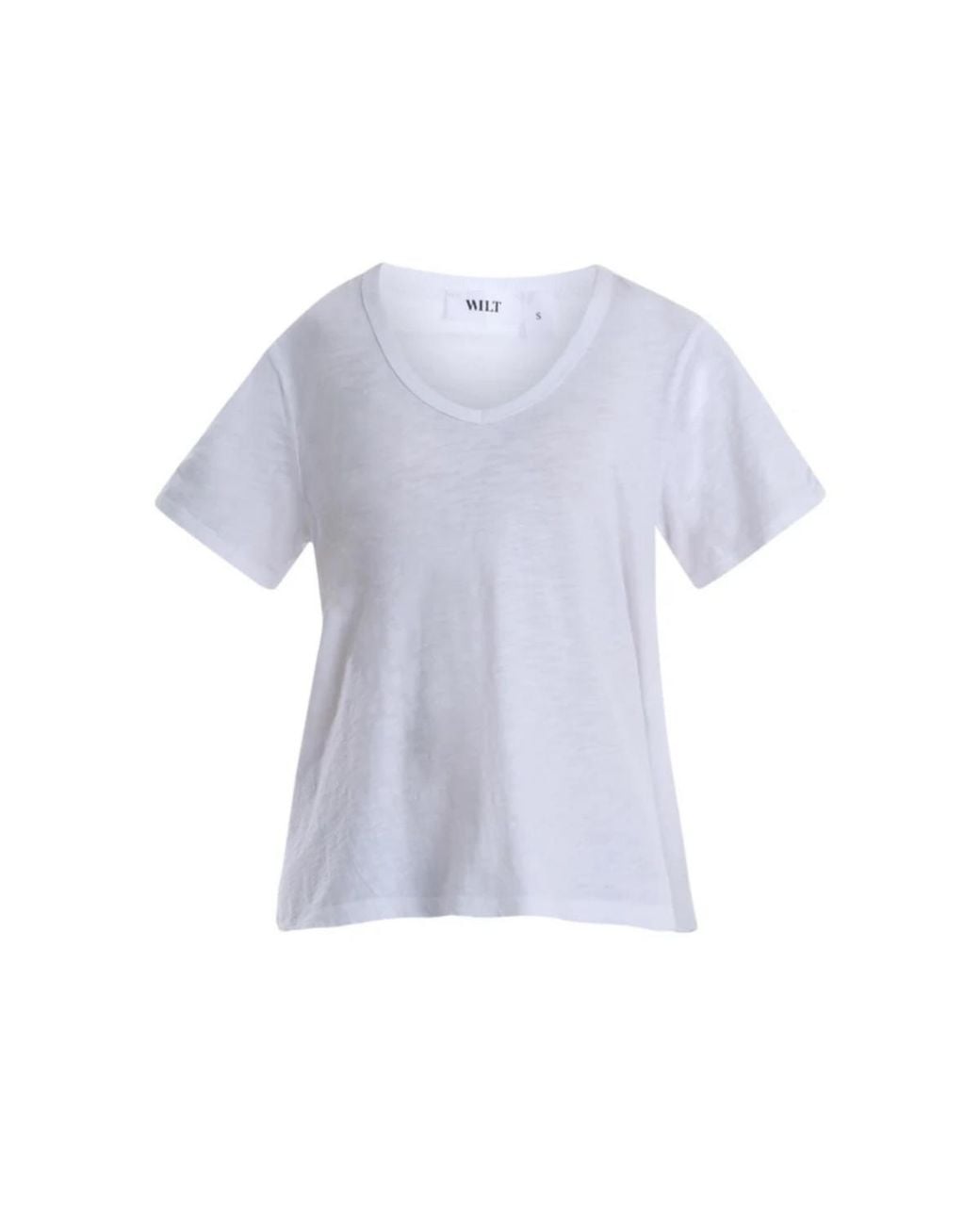 Wilt White Ruched Sleeve Tee