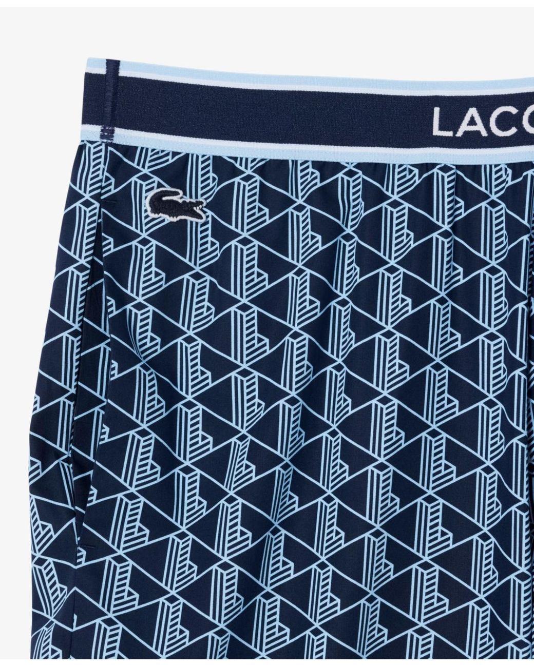 Lacoste Blue Monogram Print Pajama Pants for men