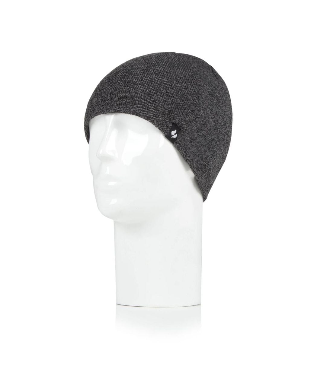 Heat Holders Black David Flat Knit Watch Cap for men