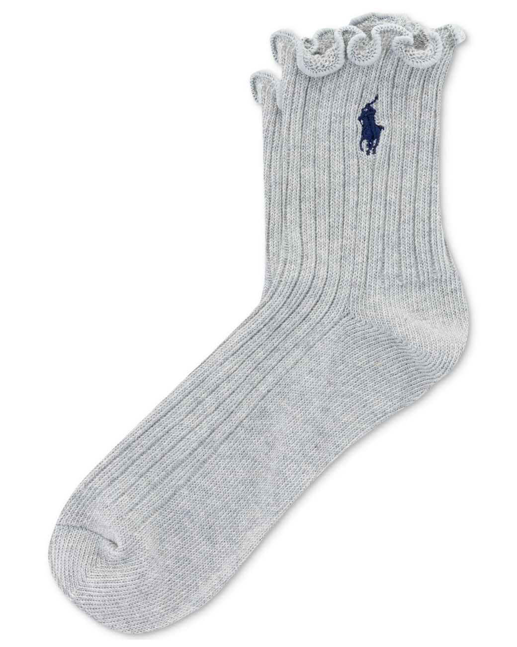Polo Ralph Lauren Lettuce Edge Anklet Socks 79132 in Gray | Lyst
