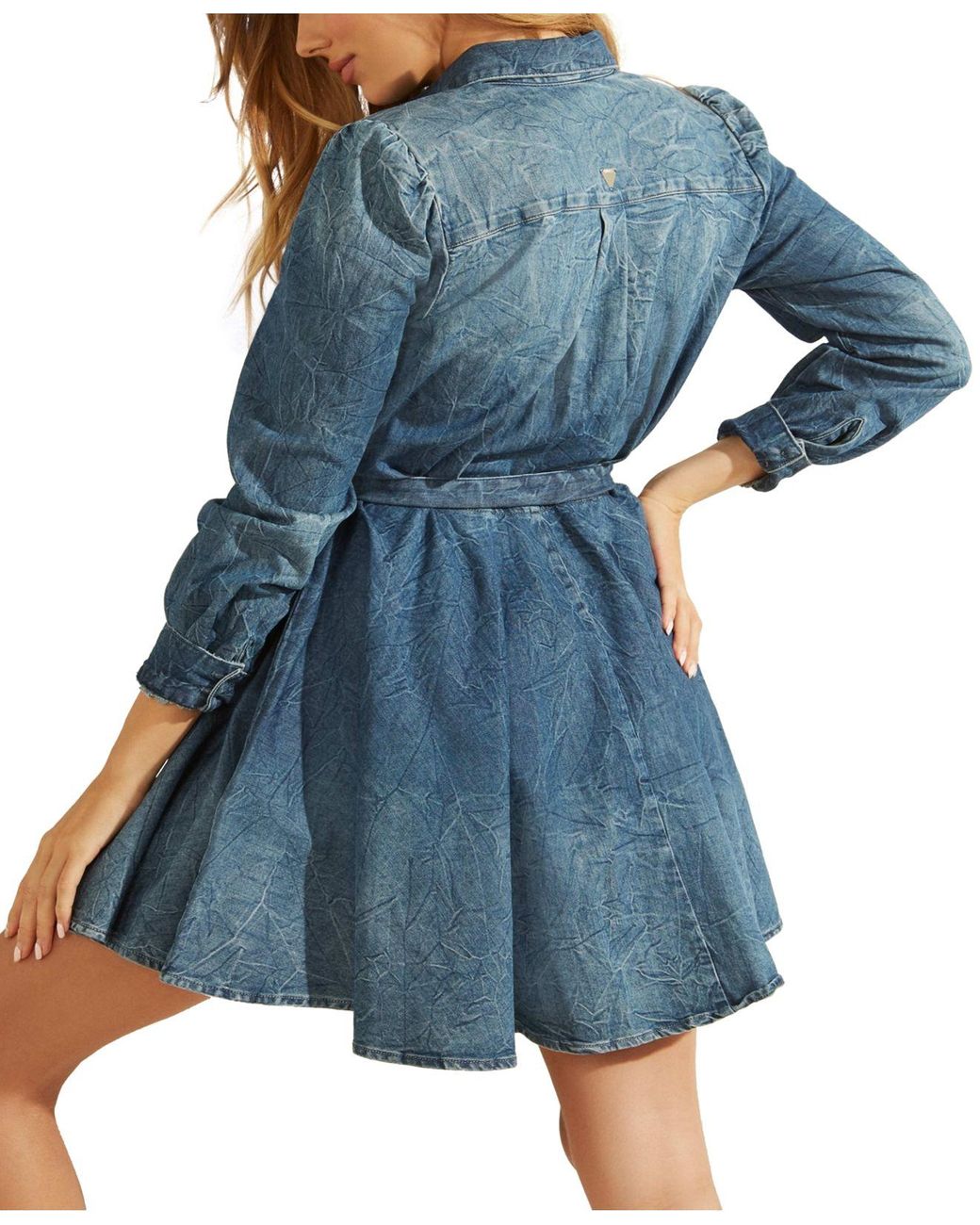 Guess Raya Belted Denim Shirtdress in 