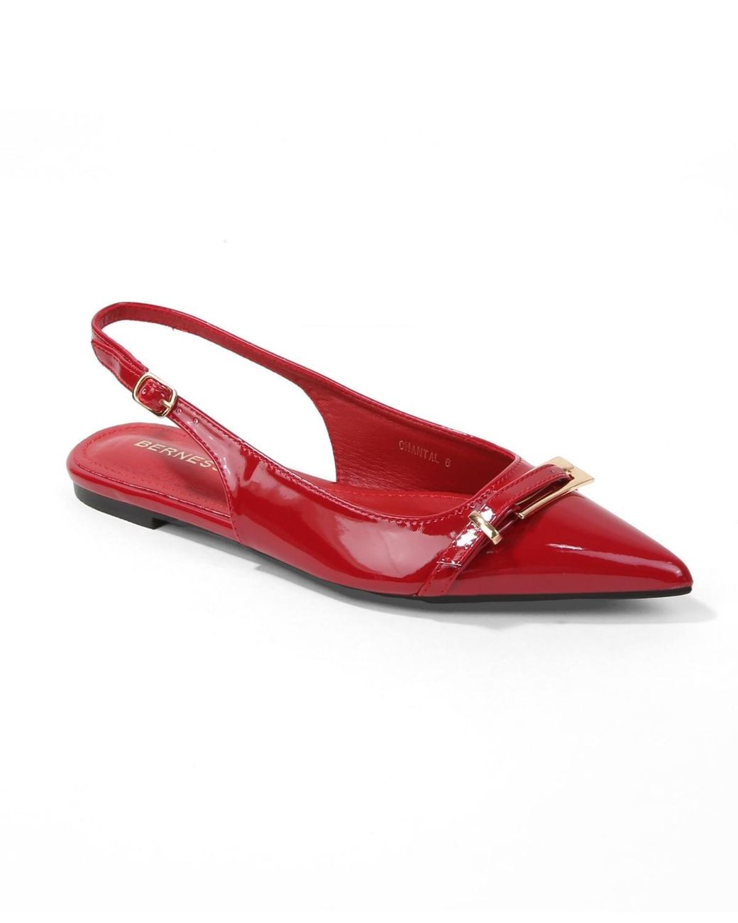 BERNESS Red Chantal Pointed Toe Slingback Flats