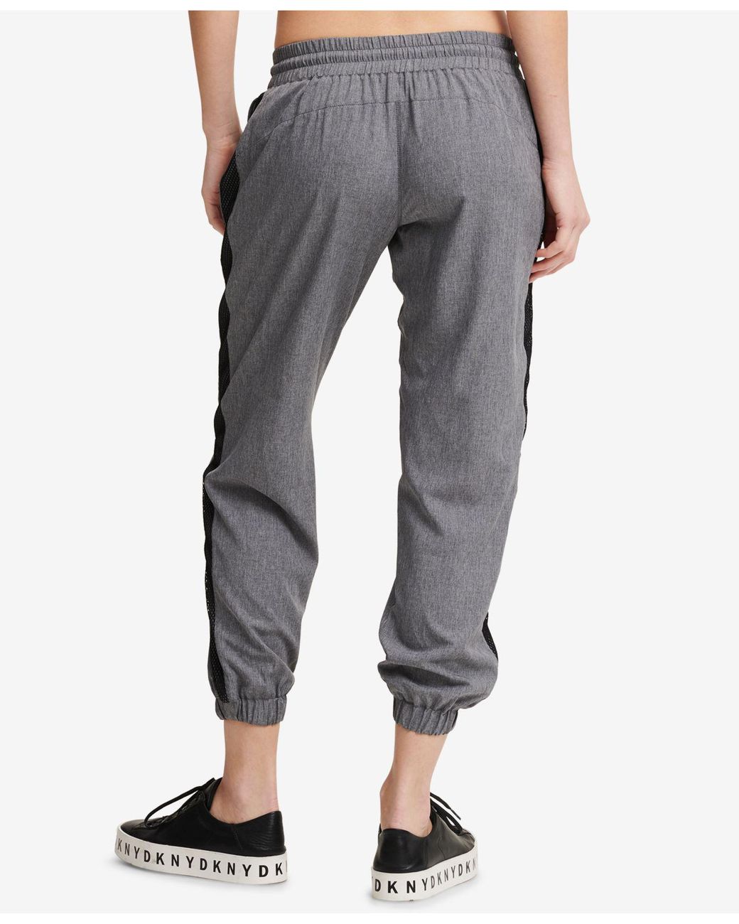 DKNY Sport Mesh inset Joggers in Gray Lyst