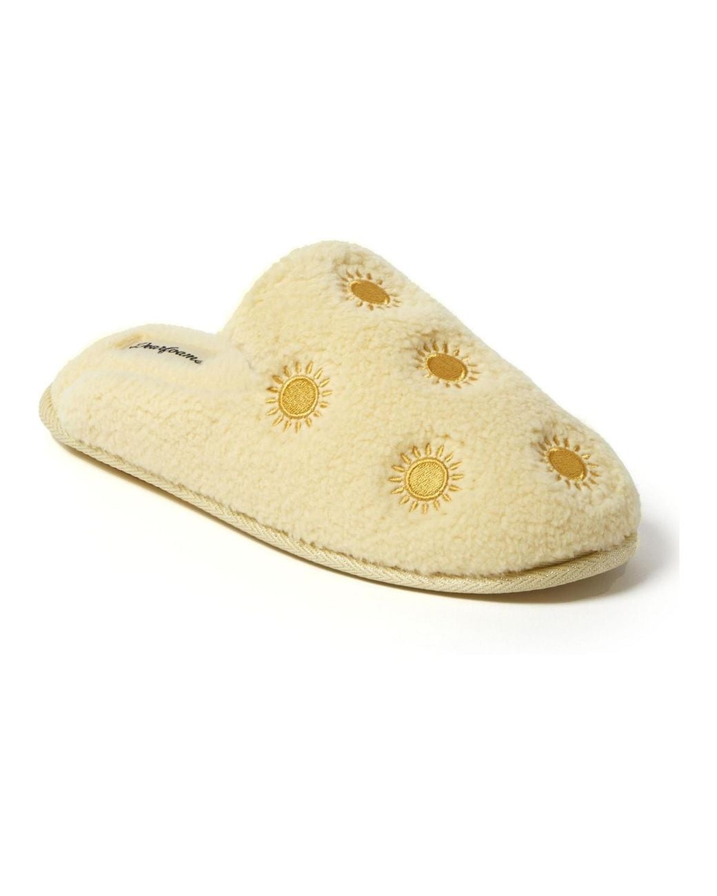 Dearfoams Metallic Christmas Tree Teddy Scuff Slipper