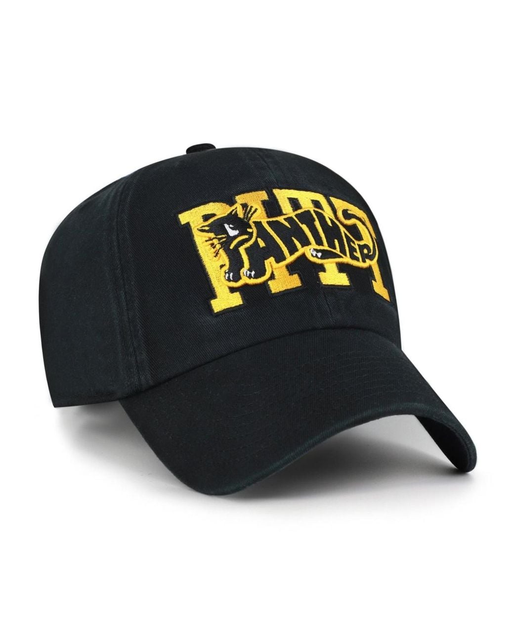 '47 Black Pitt Panthers Adjustable Embroidered Clean Up Baseball Cap for men