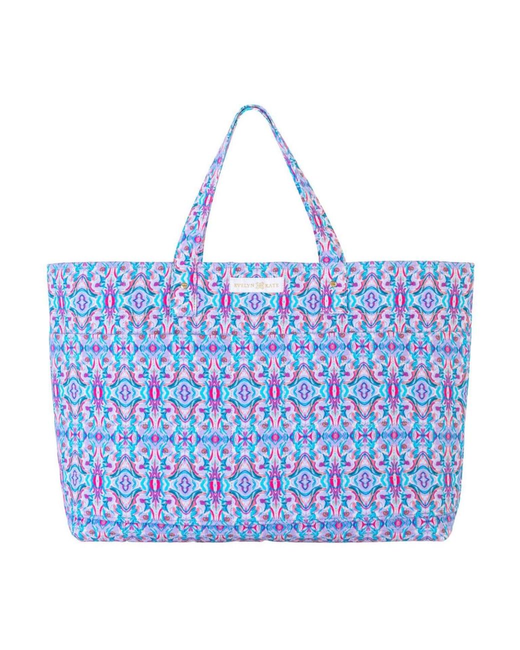 Evelyn & Kate Blue Patterned Quilted Tote Bag