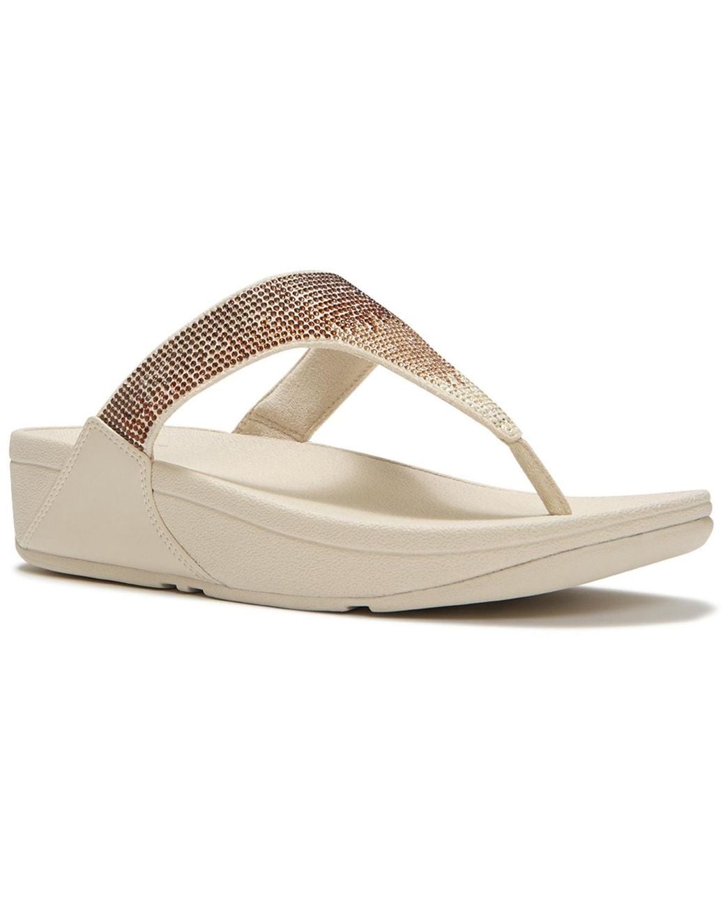 Crystal Toe Fitflop Lulu Ombre Crystal Toe Post Wedge Sandals in White | Lyst