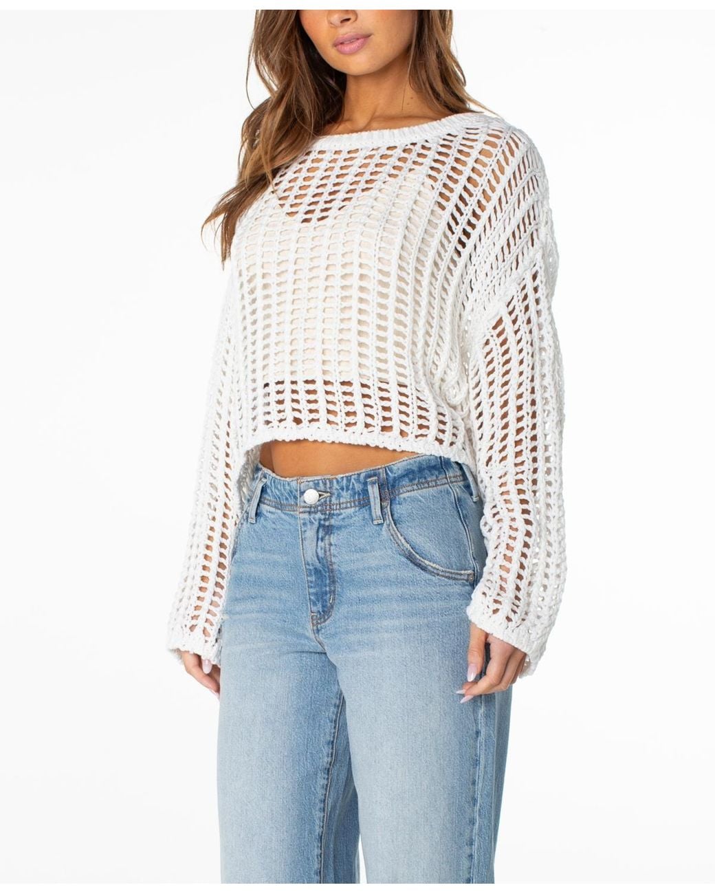 Roxy White Lost At Sea Knit Pull-on Top