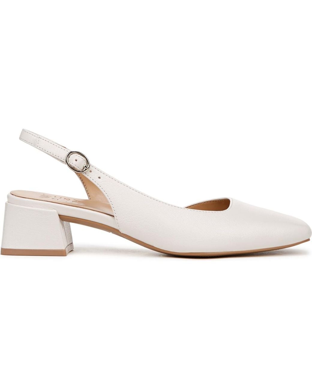 Naturalizer White Jayla Mid-heel Square Toe Slingback Pumps