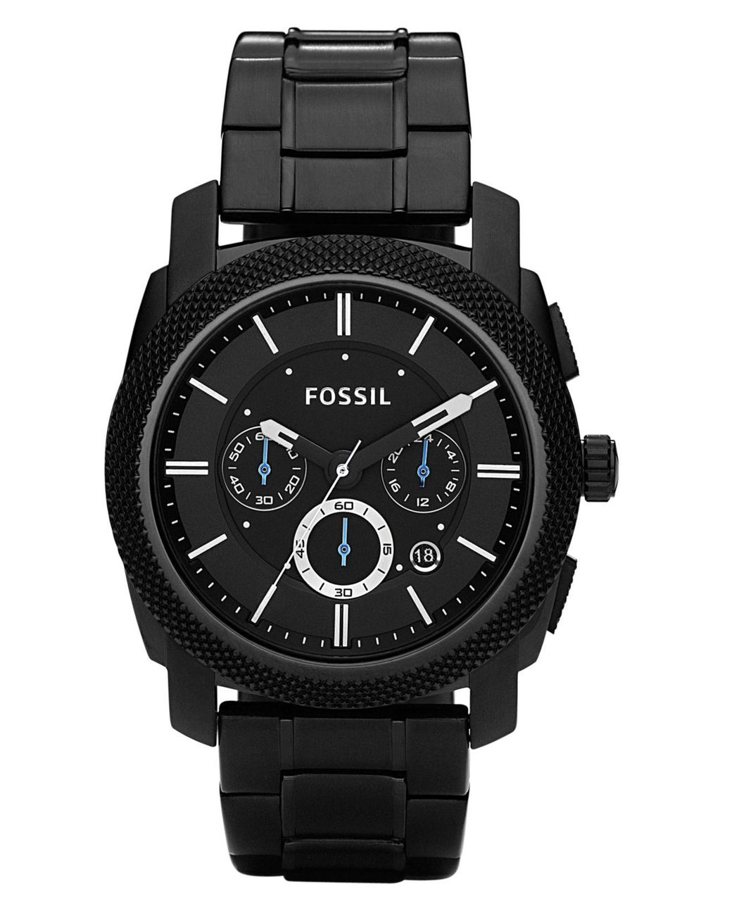 Lyst - Fossil Men's Chronograph Machine Black Stainless Steel Bracelet