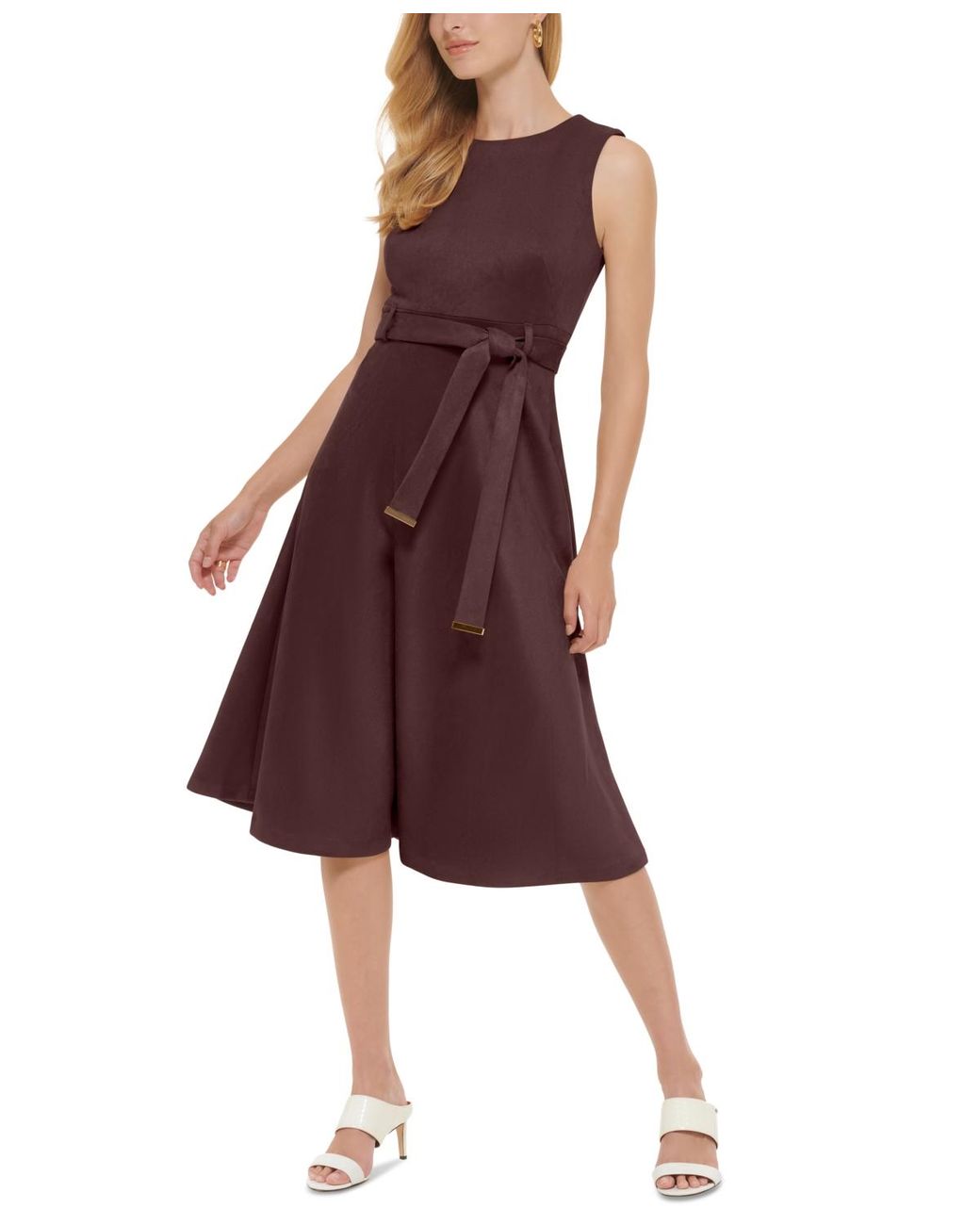 chinese dress ladies Calvin Klein Women's Short Sleeve A-Line Midi Dress with Belt, Meadow at  Amazon Women's Clothing store main image 1