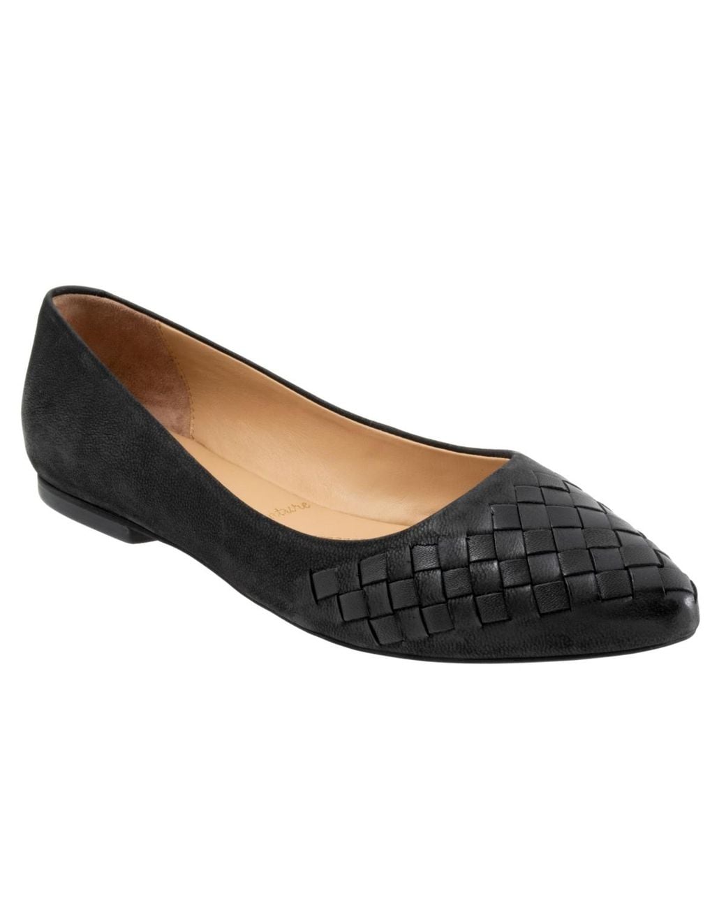 Trotters Black Estee Woven Flat