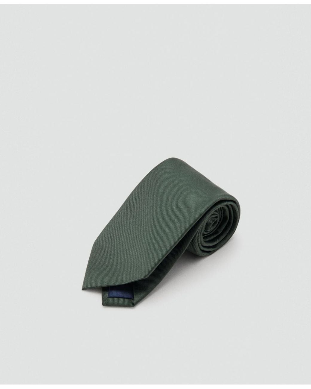 Mango Green Plain Silk Tie for men