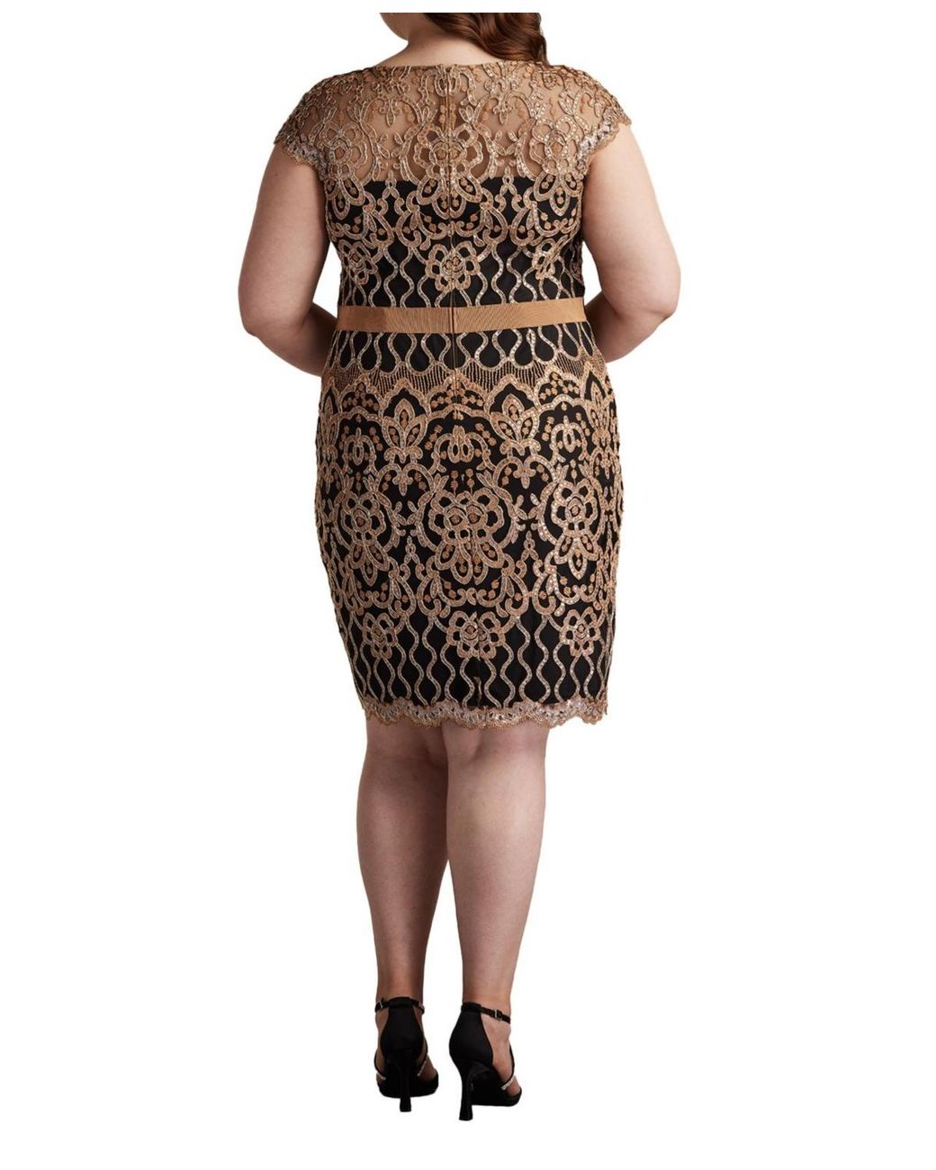 Tadashi Shoji Miranda Sequin Embroidered Dress in Brown | Lyst