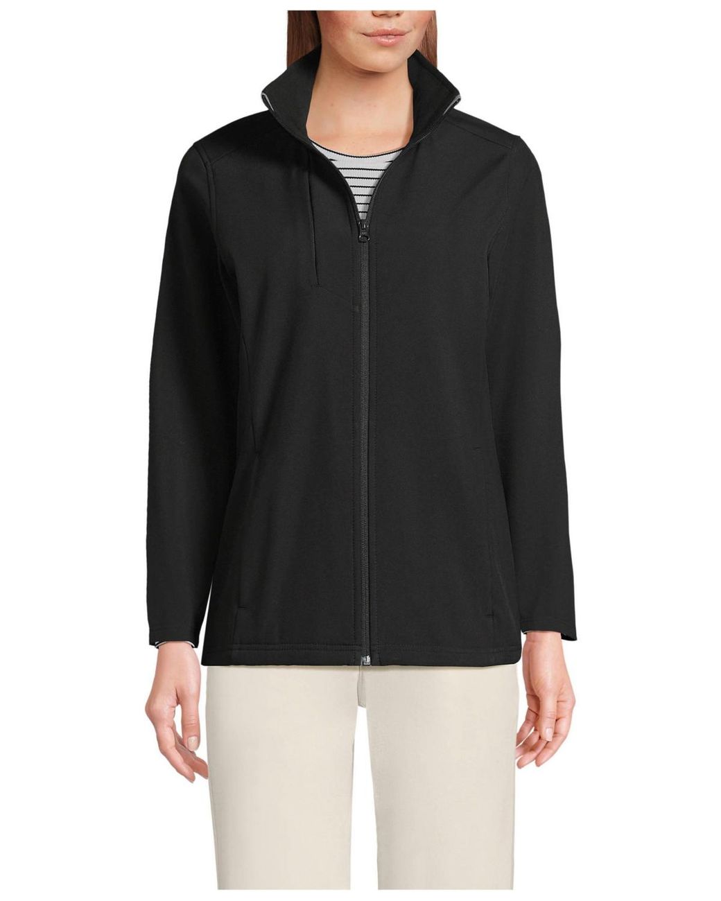 Lands' End Black Soft Shell Jacket